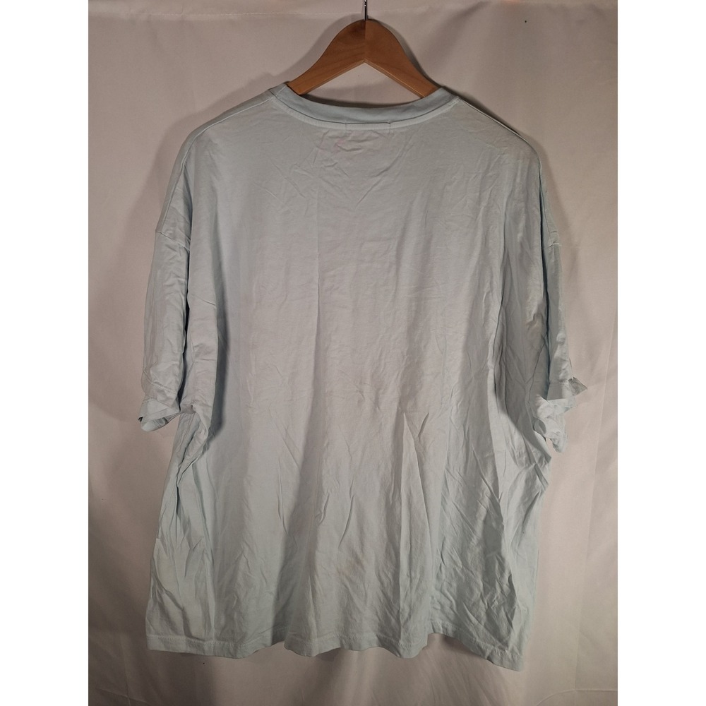 Daydreamer Womens One Size Light Blue Oversized Floral Graphic T-Shirt USA Made - Picture 4 of 4